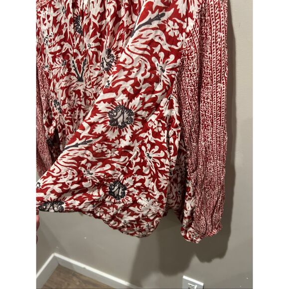 Free People Sheila's Floral Kimono Lace Tie Open Blouse - Picture 8 of 9